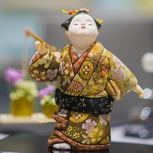 Traditional Japanese figurine in Bookstore of the Ideal Org of Tokyo