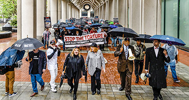 Een CCHR-protest in Schotland